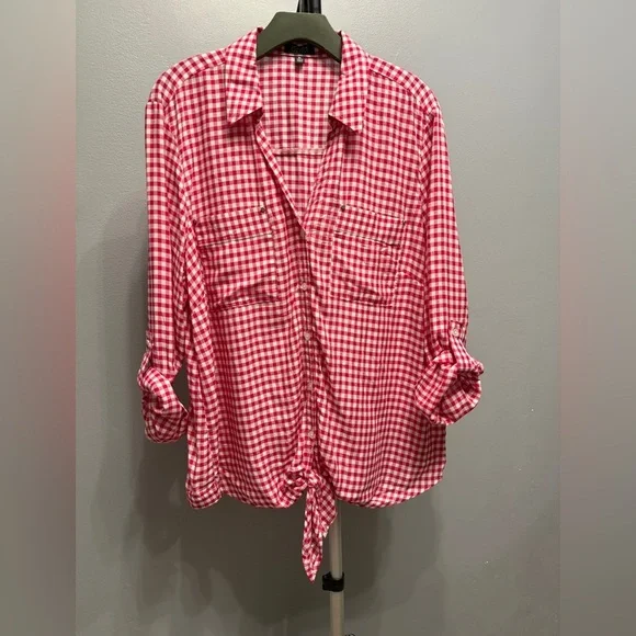 Jones New York Red Checkered shirt - Picture 1 of 6